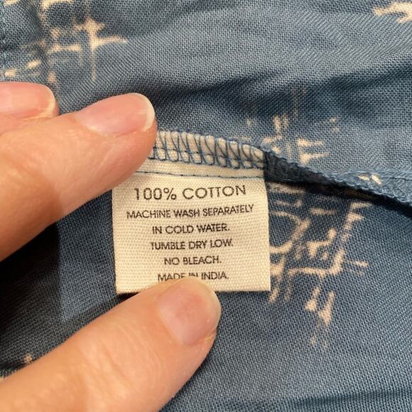 Passion Lillie 100% Organic Cotton Blue Juniper Print Summer Dress Medium - Picture 10 of 10